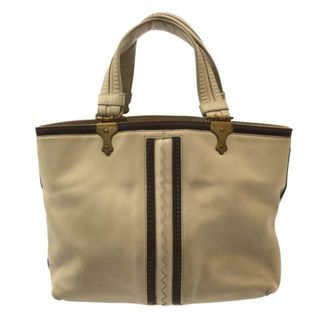 ボッテガヴェネタ(Bottega Veneta)のBOTTEGA VENETA(ボッテガヴェネタ) トートバッグ イントレチャート 162208 アイボリー×ダークブラウン レザー(トートバッグ)