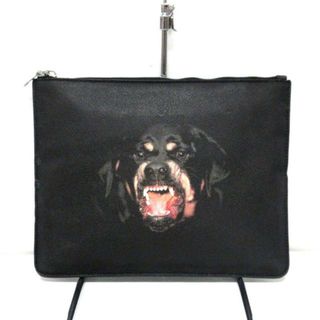 ジバンシィ(GIVENCHY)のGIVENCHY(ジバンシー) クラッチバッグ - 黒 ロットワイラー/犬 PVC(塩化ビニール)(クラッチバッグ)