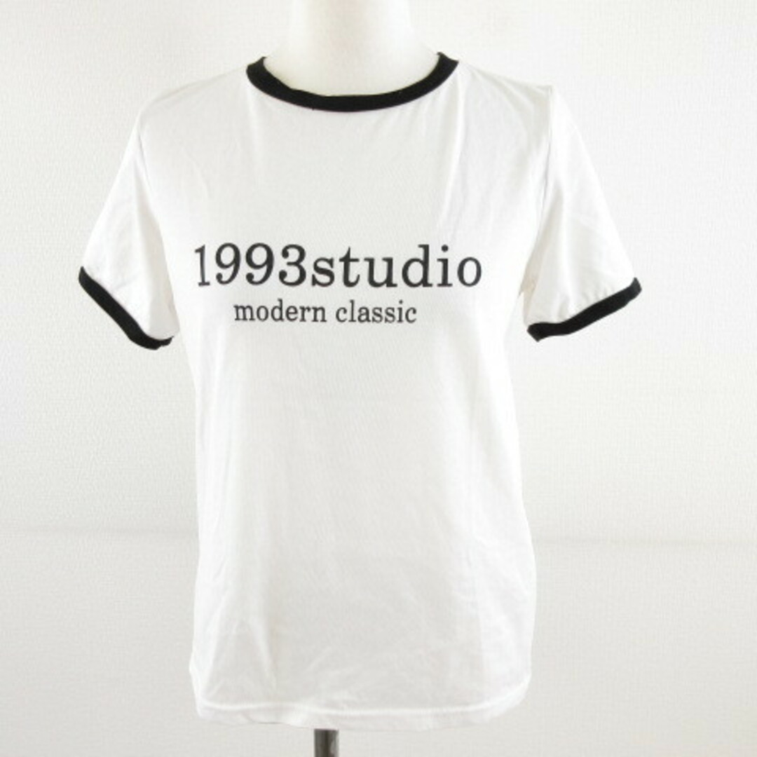 other(アザー)のデイジー DAZY カットソー Tシャツ 半袖 プリント 白 黒 M *A25 レディースのトップス(カットソー(半袖/袖なし))の商品写真