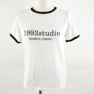 アザー(other)のデイジー DAZY カットソー Tシャツ 半袖 プリント 白 黒 M *A25(カットソー(半袖/袖なし))