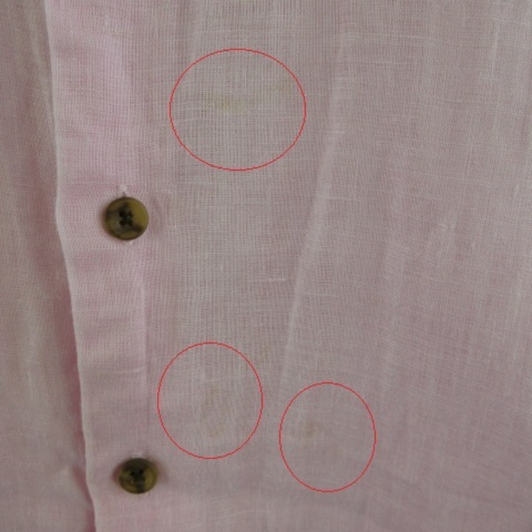 BACK NUMBER(バックナンバー)のバックナンバー BACK NUMBER リネンシャツ 半袖 ピンク M メンズのトップス(シャツ)の商品写真