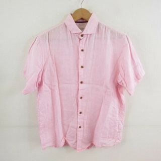バックナンバー BACK NUMBER リネンシャツ 半袖 ピンク M