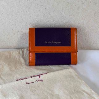 Salvatore Ferragamo - サルバトーレフェラガモ Wホック財布 レザー オレンジ　二つ折り財布