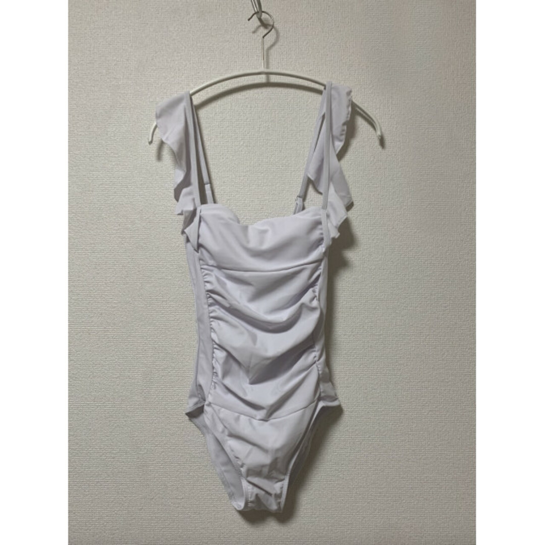 バックオープン リボンワンピース スイムスーツ L ホワイト 白 水着 綺麗 レディースの水着/浴衣(水着)の商品写真