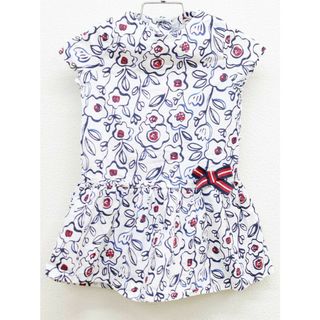 プチバトー(PETIT BATEAU)の【夏物 新入荷!】◇プチバトー/PETIT BATEAU◇86cm 半袖ワンピース 白×紺【中古】子供服 キッズ kids ベビー服 baby 女の子 夏 onepi 324042(ワンピース)