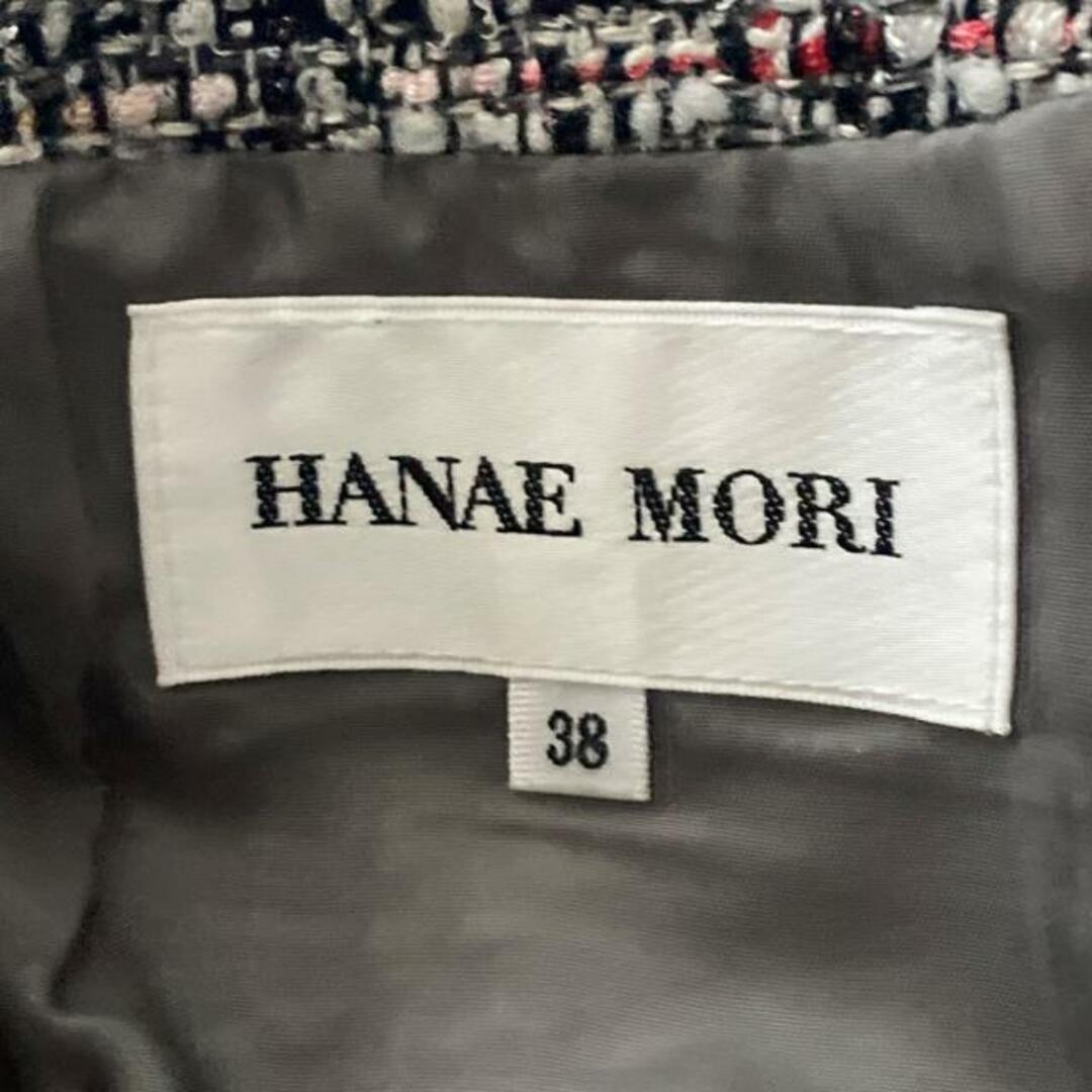 HANAE MORI(ハナエモリ)のHANAE MORI(ハナエモリ) ワンピース サイズ38 M レディース - 黒×白×マルチ 七分袖/ツイード レディースのワンピース(その他)の商品写真