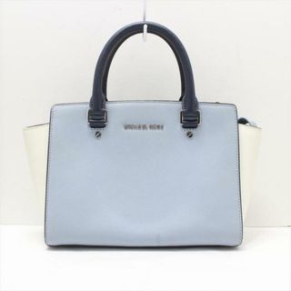 マイケルコース(Michael Kors)のMICHAEL KORS(マイケルコース) ハンドバッグ ライトブルー×白×ダークネイビー レザー(ハンドバッグ)