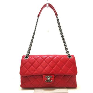 シャネル(CHANEL)のCHANEL(シャネル) ショルダーバッグ レディース シングルフラップマトラッセ レッド ヴィンテージシルバー金具/チェーンショルダー/ターンロック レザー(ショルダーバッグ)