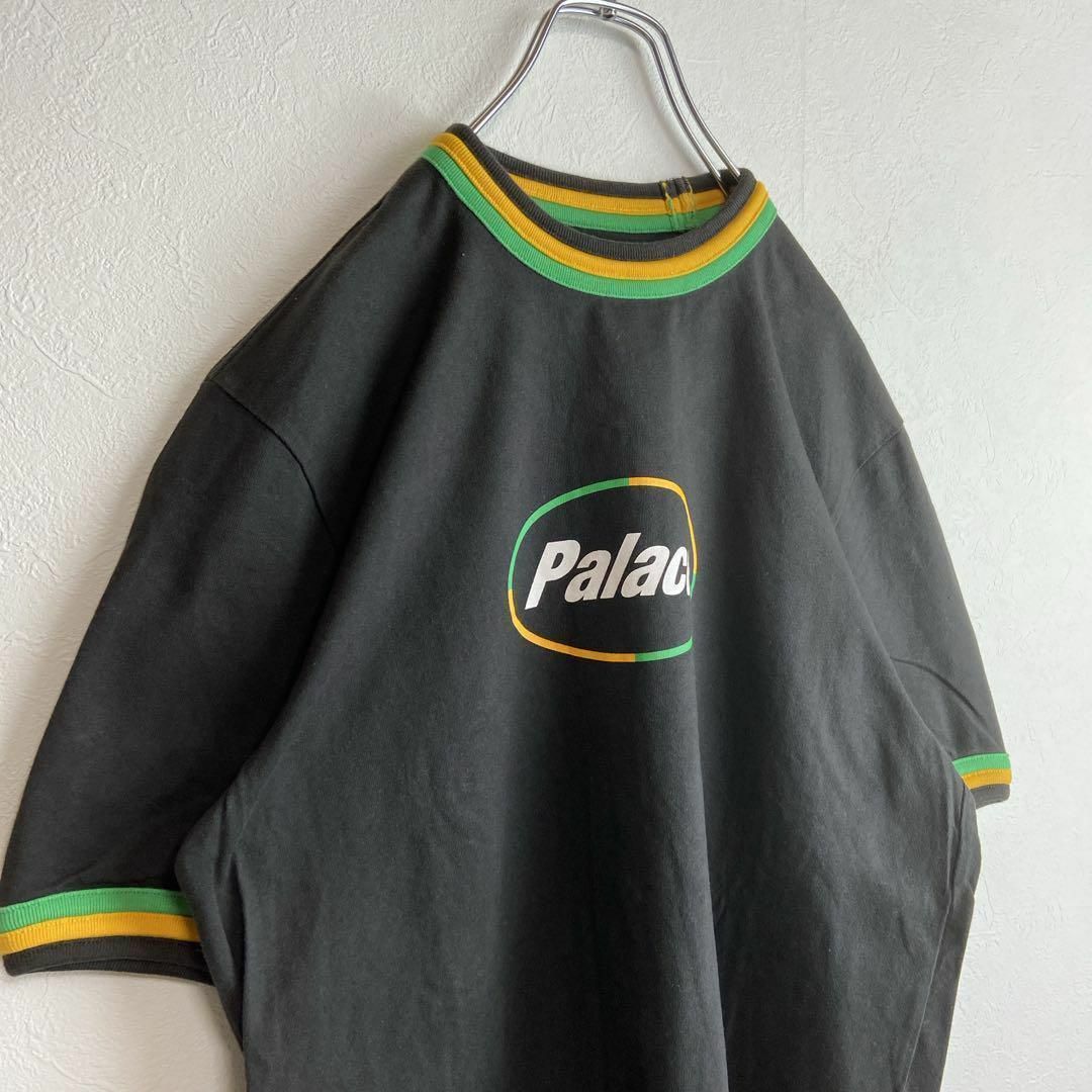 【最高カラーリング】PALACE古着リンガーネック半袖Tシャツ黒ビックロゴM メンズのトップス(Tシャツ/カットソー(半袖/袖なし))の商品写真