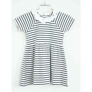 プチバトー(PETIT BATEAU)の【夏物 新入荷!】†プチバトー/PETIT BATEAU†86cm(24M) 半袖ワンピース/ワンピース 紺×白 ヘアバンド付【中古】子供服 キッズ kids ベビー服 baby 女の子 夏 onepi 624042(ワンピース)