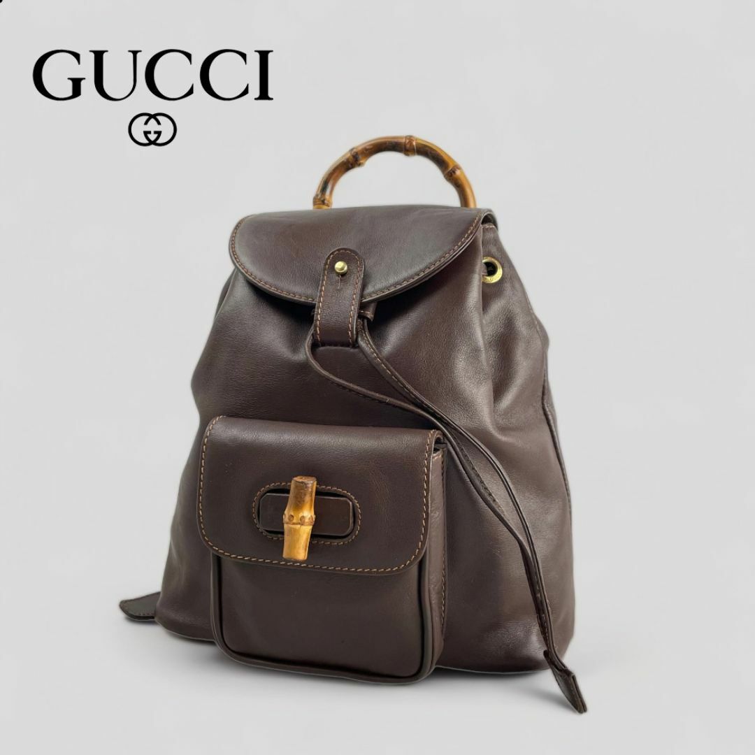 Gucci(グッチ)の■グッチ GUCCI バンブー■ ミニリュック バックパック ブラウンレザー レディースのバッグ(リュック/バックパック)の商品写真