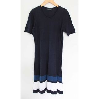 ジョンスメドレー(JOHN SMEDLEY)の【春夏物 新入荷】●JOHN SMEDLEY/ジョンスメドレー●コットンニットワンピース/クルーネック/半袖/膝丈 ネイビー/紺 レディース S【中古】春夏 onepi 034042(その他)