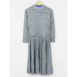 テッドベイカー(TED BAKER)の【夏物 新入荷】☆Ted Baker/テッドベーカー☆ラメニットプリーツワンピース/バックジップ/長袖/ミディ丈 グレー レディース 0【中古】春夏 onepi 624042(その他)