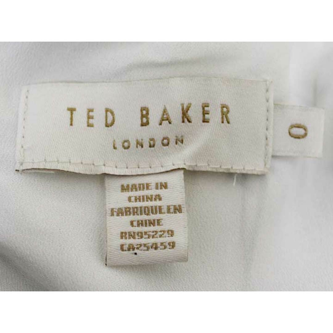 TED BAKER(テッドベイカー)の【夏物 新入荷】☆Ted Baker/テッドベーカー☆花柄ブラウスワンピース/バックジップ/ポケット/シースルー袖/長袖/ミディ丈 ホワイト/白 レディース 0【中古】春夏 onepi 624042 レディースのワンピース(その他)の商品写真