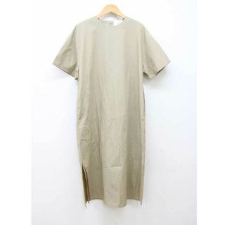 【夏物新入荷】■MIDIUMISOLID/ミディウミソリッド■コットンワンピース/五分袖/ロング丈 ベージュ レディース【中古】夏 624042(その他)