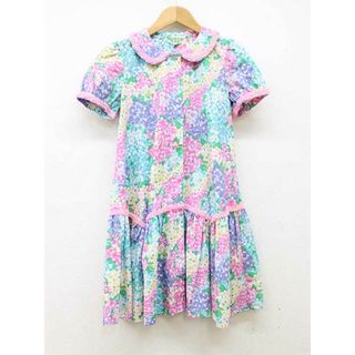 フェフェ(fafa)の【夏物 新入荷】★fafa/フェフェ★花柄シャツワンピース/かわいい/おしゃれ/ワンピース/半袖/ミディ丈 ピンク×マルチカラー レディース S【中古】夏 724042(その他)