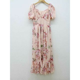 シックウィッシュ(Chicwish)の【夏物 新入荷】★Chicwish/シックウィッシュ★花柄ブラウスワンピース/かわいい/おしゃれ/フェミニン/ワンピース/半袖/マキシ丈 サーモンピンク レディース XS【中古】夏 724042(その他)