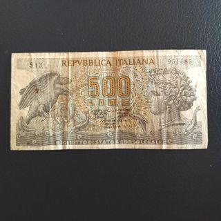 イタリア500リラ紙幣　旧紙幣(貨幣)