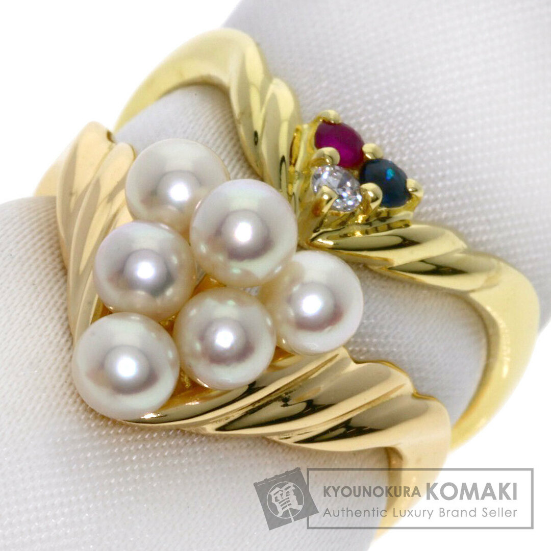 TASAKI(タサキ)のTASAKI 2セットリング パール 真珠 サファイア ルビー ダイヤモンド リング・指輪 K18YG K18PG レディース レディースのアクセサリー(リング(指輪))の商品写真