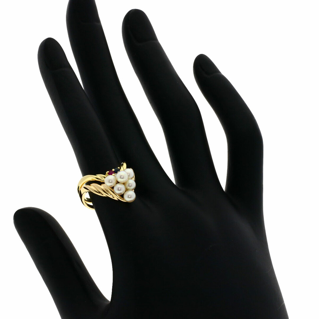 TASAKI(タサキ)のTASAKI 2セットリング パール 真珠 サファイア ルビー ダイヤモンド リング・指輪 K18YG K18PG レディース レディースのアクセサリー(リング(指輪))の商品写真