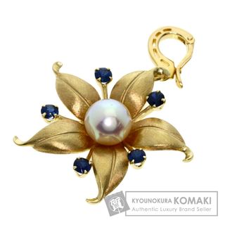 ミキモト(MIKIMOTO)のMIKIMOTO フラワーモチーフ パール 真珠 サファイア ペンダントトップ K18YG レディース(その他)