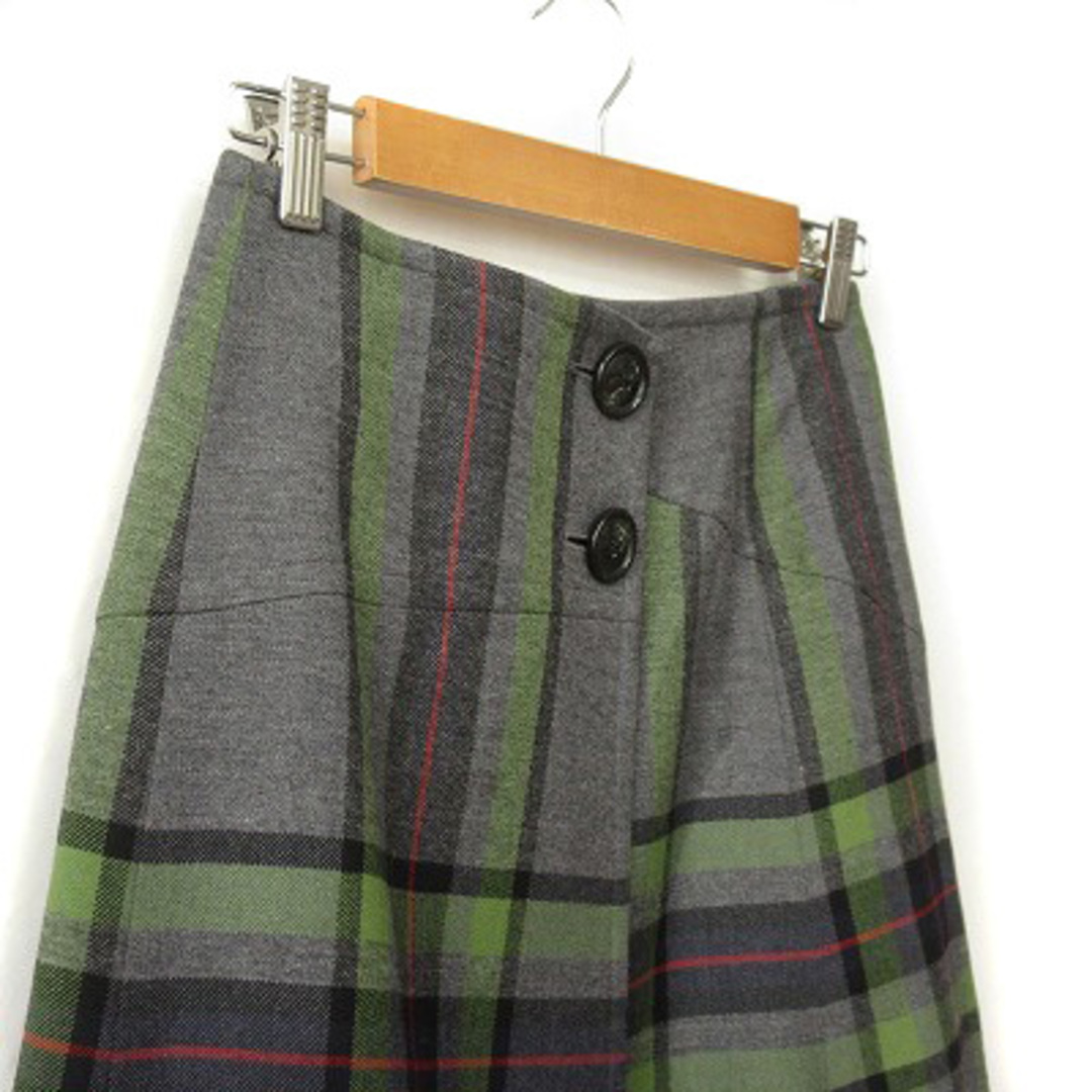 Yorkland(ヨークランド)のヨークランド YORKLAND ラップスカート チェック ロング ウール レディースのスカート(ロングスカート)の商品写真