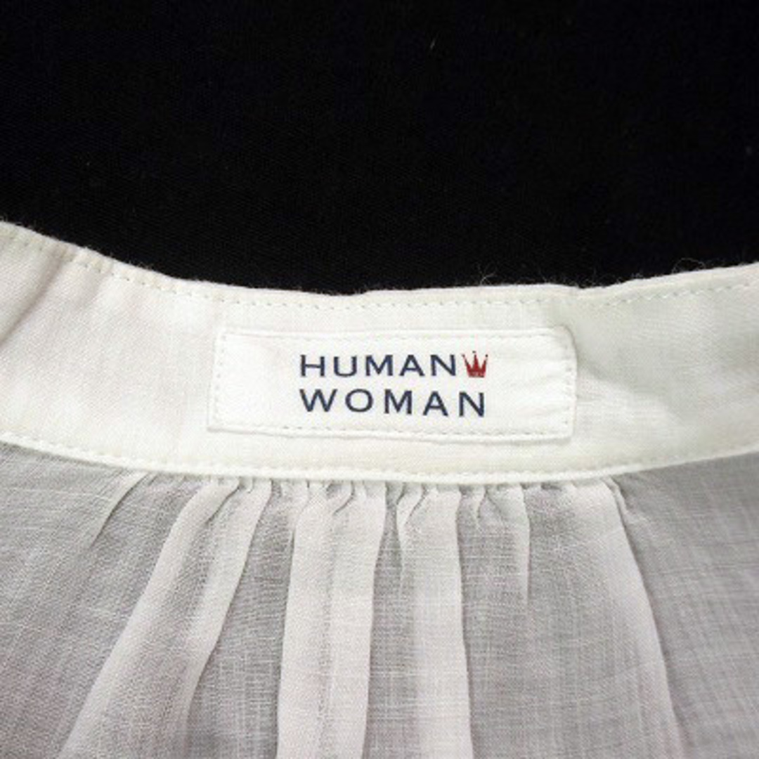 HUMAN WOMAN(ヒューマンウーマン)のヒューマンウーマン HUMAN WOMAN ブラウス キーネック リネン レディースのトップス(その他)の商品写真