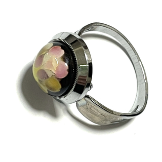 七宝焼　リング　cloissone flower  ring 指輪  約26号(リング(指輪))