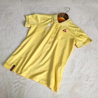 ルコックスポルティフ(le coq sportif)の【ルコック】ゴルフウェア　半袖　 シャツ　黄色　ワンポイント　L(ウエア)
