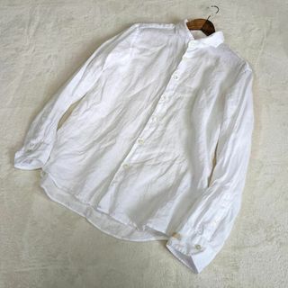 エディフィス(EDIFICE)の【エディフィス】長袖シャツ　リネン100％　麻　XL　メンズ　白(Tシャツ/カットソー(七分/長袖))