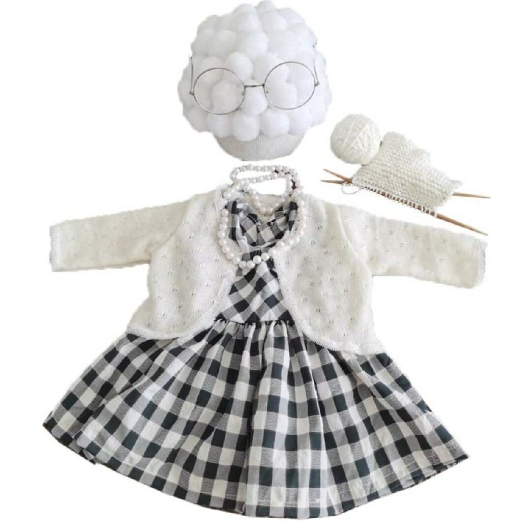 ニューボーンフォト 赤ちゃん おばあちゃんコスチューム キッズ/ベビー/マタニティのベビー服(~85cm)(その他)の商品写真