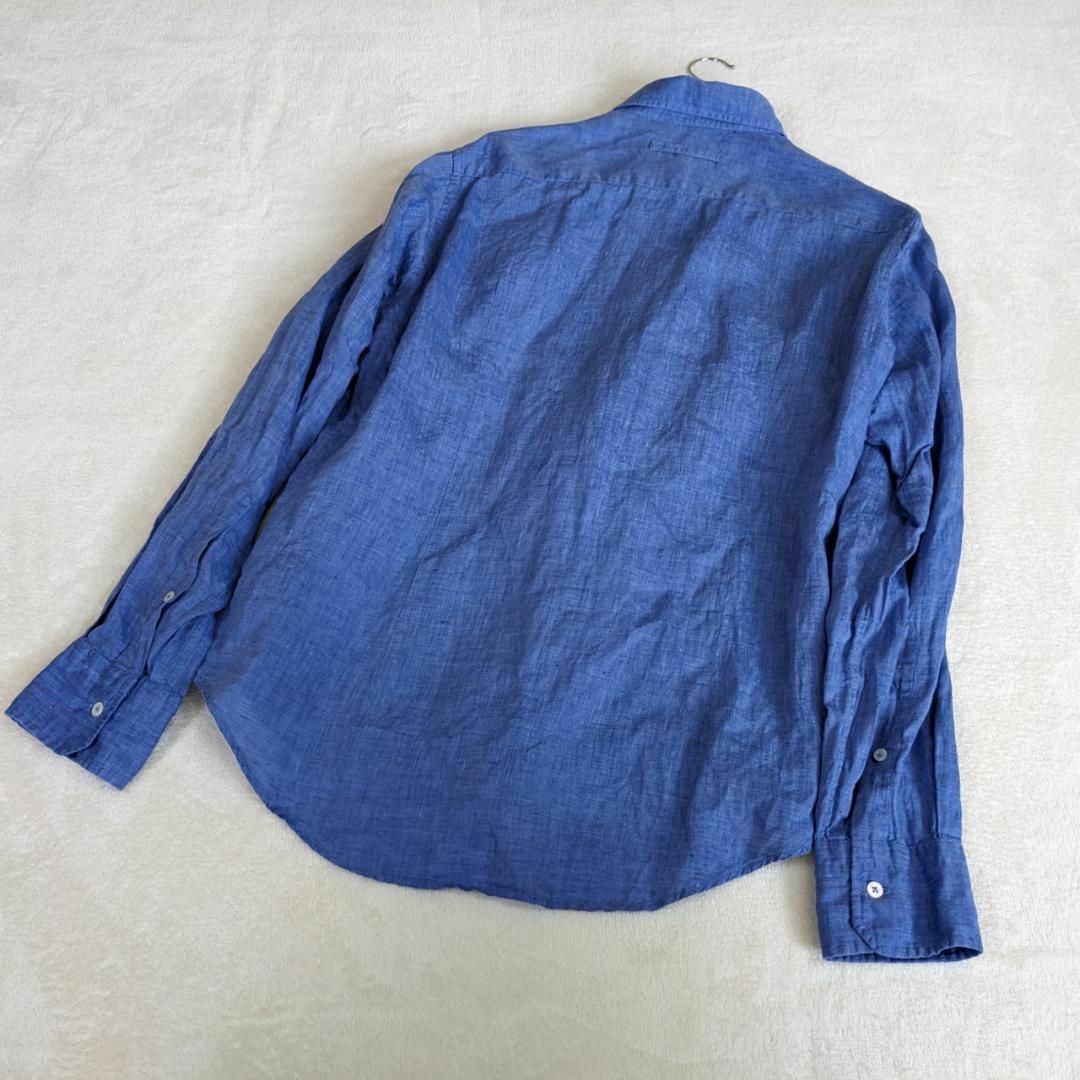 【ジャーナルスタンダード】長袖シャツ　リネン100％　麻　L　メンズ　青 メンズのトップス(Tシャツ/カットソー(七分/長袖))の商品写真