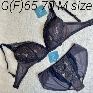 シュットインティメイツ(Chut! INTIMATES)のchut! ネイビー ノンワイヤーブラ M4 G65-70ビキニＭ　未使用新品(ブラ&ショーツセット)