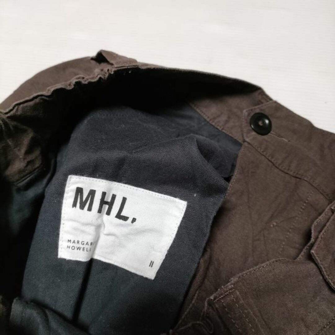 MHL.(エムエイチエル)のMHL. 595-2140502 OVERDYE MELANGE COTTON LINEN トラウザーズ パンツ 22SS ブラウン レディース エムエイチエル【中古】4-0418M∞ レディースのパンツ(その他)の商品写真