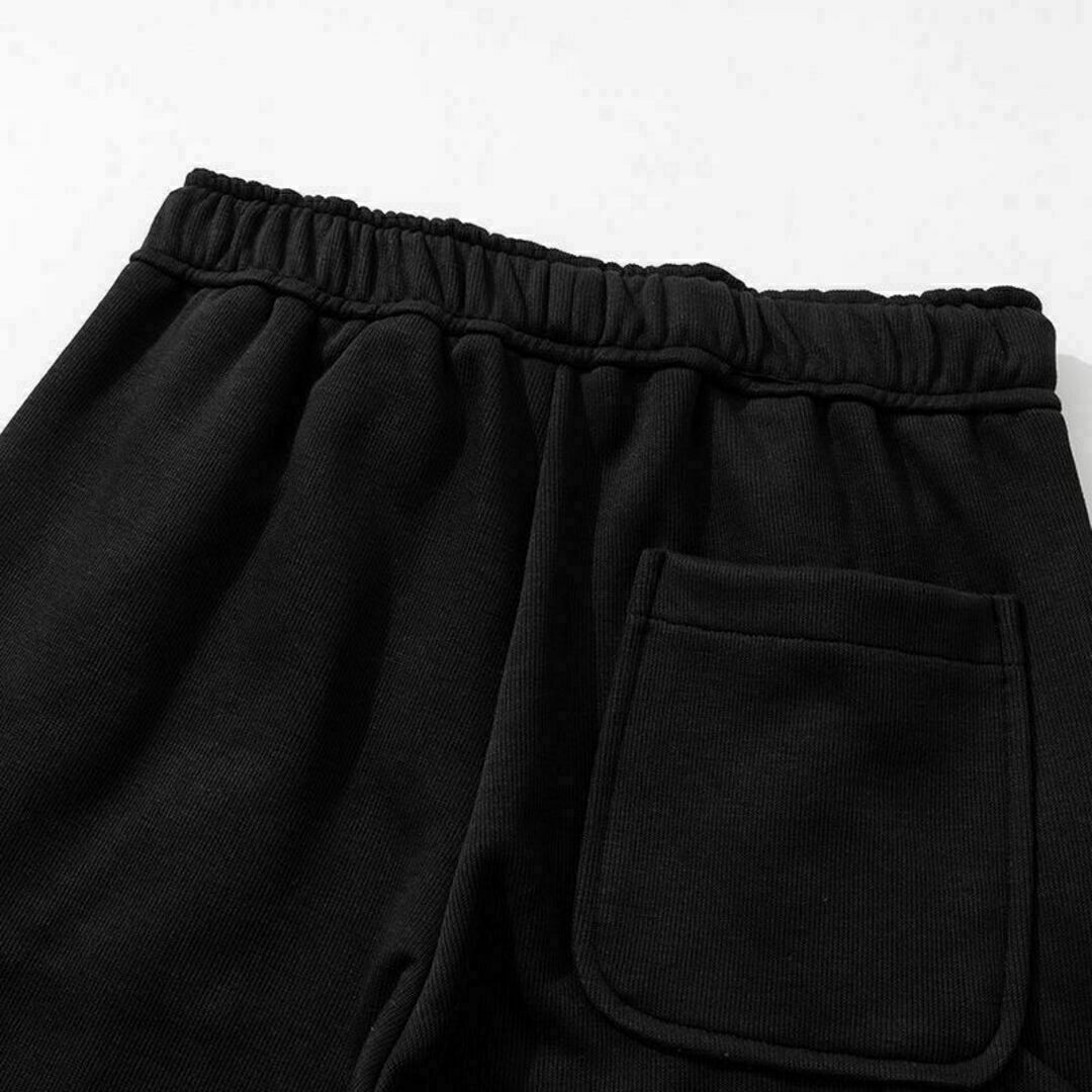 メンズ スウェットパンツ ベルト付 ワイドパンツ 黒 レディース メンズのパンツ(その他)の商品写真