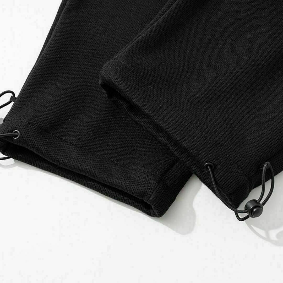 メンズ スウェットパンツ ベルト付 ワイドパンツ 黒 レディース メンズのパンツ(その他)の商品写真