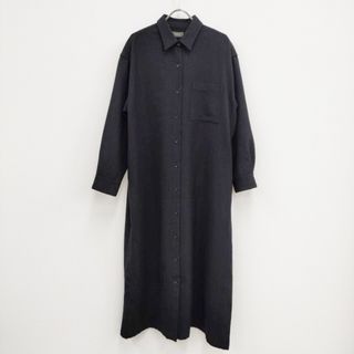 WIRROW 23AW Botany wool long shirt dress 定価58300円 シャツワンピース ドレス サイズ1 ワンピース チャコールグレー レディース ウィロウ【中古】4-0418T◎(その他)