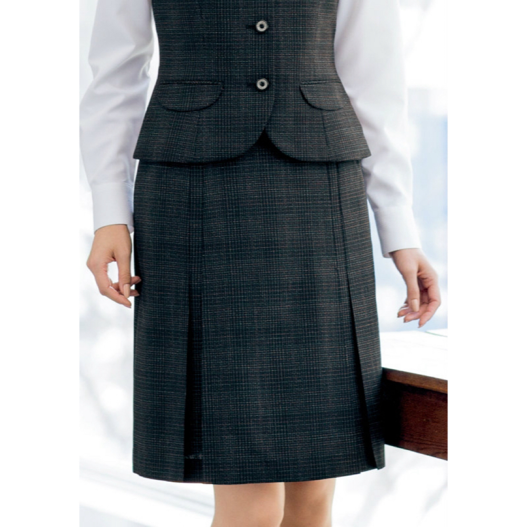 事務服 Pieds デザインプリーツスカート レディースのスカート(ひざ丈スカート)の商品写真
