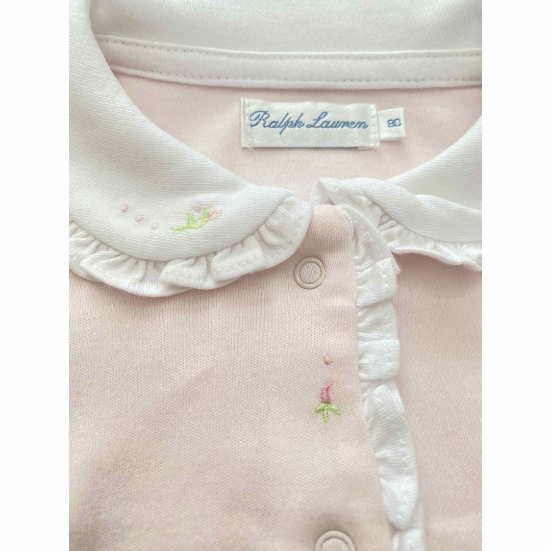 Ralph Lauren(ラルフローレン)の新品未使用　ラルフローレン　女の子　ピンク　花柄　ロンパース 80 キッズ/ベビー/マタニティのベビー服(~85cm)(ロンパース)の商品写真