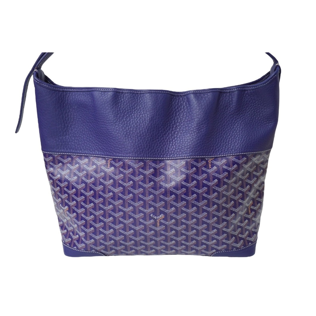 GOYARD(ゴヤール)のGOYARD ゴヤール ワンショルダーバッグ グレナディン ヘリンボーン レザー PVC ネイビー シルバー金具 美品 中古 62932 レディースのバッグ(ハンドバッグ)の商品写真