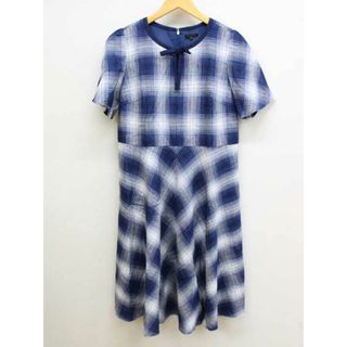 トゥービーシック(TO BE CHIC)の【夏物 新入荷】‡TO BE CHIC/トゥー ビー シック‡オンブレーチェックドレス/ワンピース/半袖/膝丈 ブルー系/青系 レディース 42 【中古】夏 onepi 624042(その他)