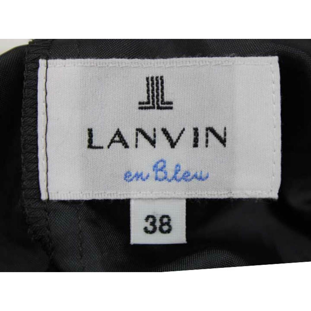 LANVIN en Bleu(ランバンオンブルー)の【夏物 新入荷】‡LANVIN en Bleu/ランバンオンブルー‡ラッフルスリーブレースワンピース/ラッフルスリーブ/ミモレ丈 ブラック/黒 レディース 38【中古】夏 onepi 624042 レディースのワンピース(その他)の商品写真