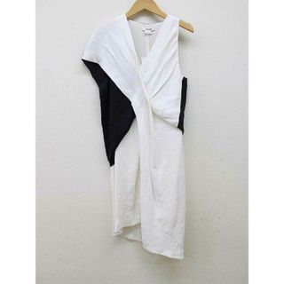 Alice+Olivia - 【夏物 新入荷】■HELMUT LANG/ヘルムートラング■アシンメトリーバイカラーワンピース/ノースリーブ/半袖/ミディ丈 ホワイト×ブラック/白×黒 レディース 2【中古】夏 624042