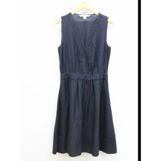 DIANE von FURSTENBERG - 【夏物 新入荷】★DIANE von FURSTENBERG/ダイアンフォンファステンバーグ★コットンシルクワンピース/シンプル/レース/かわいい/おしゃれ/ワンピース/ノースリーブ/ミディ丈 ブラック/黒 レディース 2【中古】夏 524042