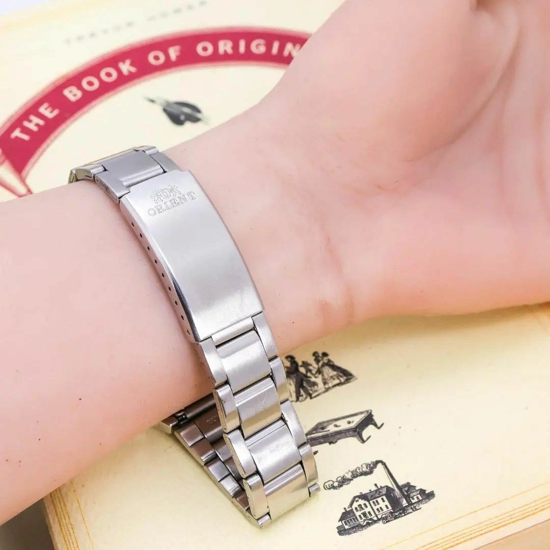 ORIENT(オリエント)の◆希少 稼働 Orient CRYSTAL 腕時計 シルバー デイト 新品電池r メンズの時計(腕時計(アナログ))の商品写真