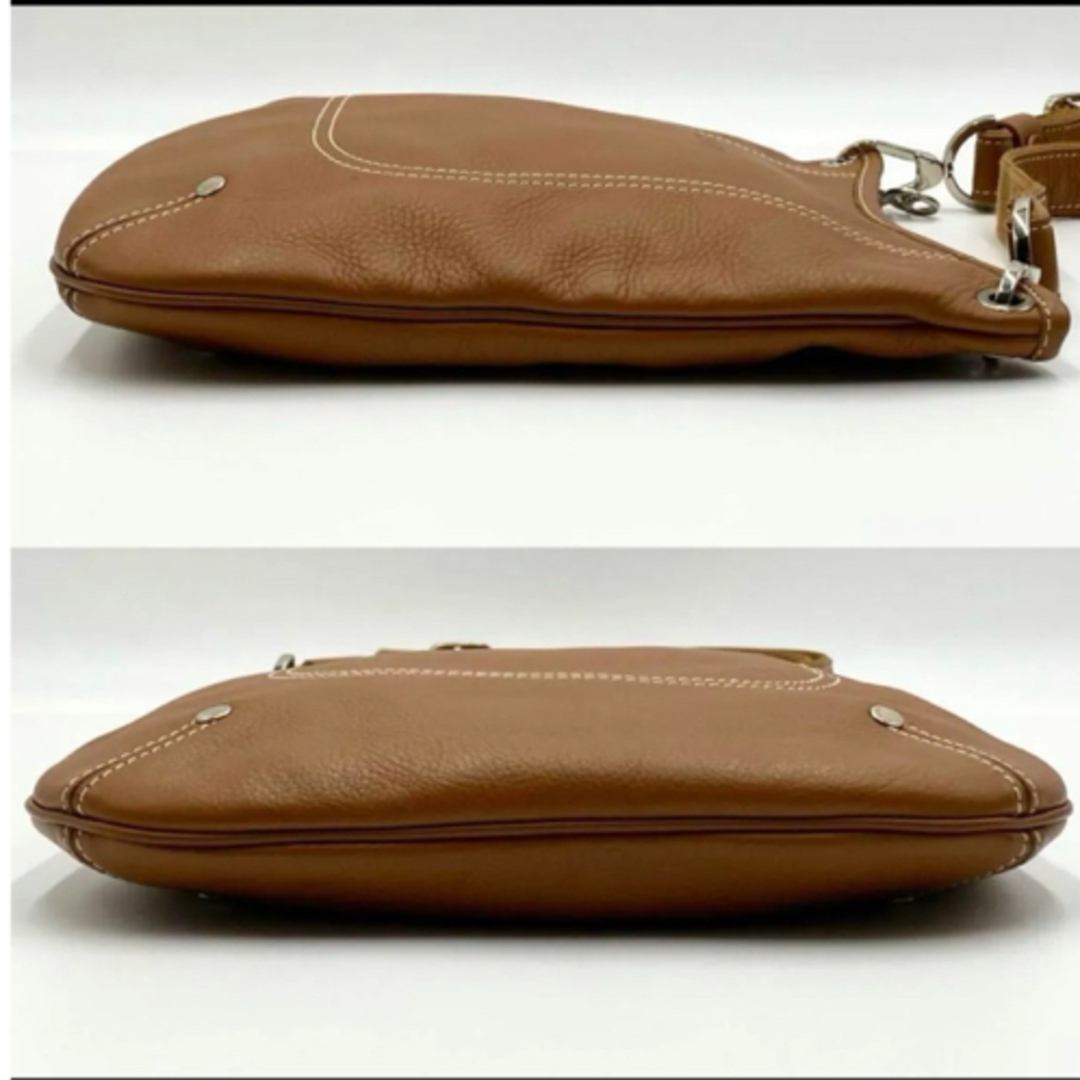 LONGCHAMP(ロンシャン)の(美品)ロンシャン ショルダーバッグ サコッシュ レザー ブラウン フランス製 レディースのバッグ(ショルダーバッグ)の商品写真