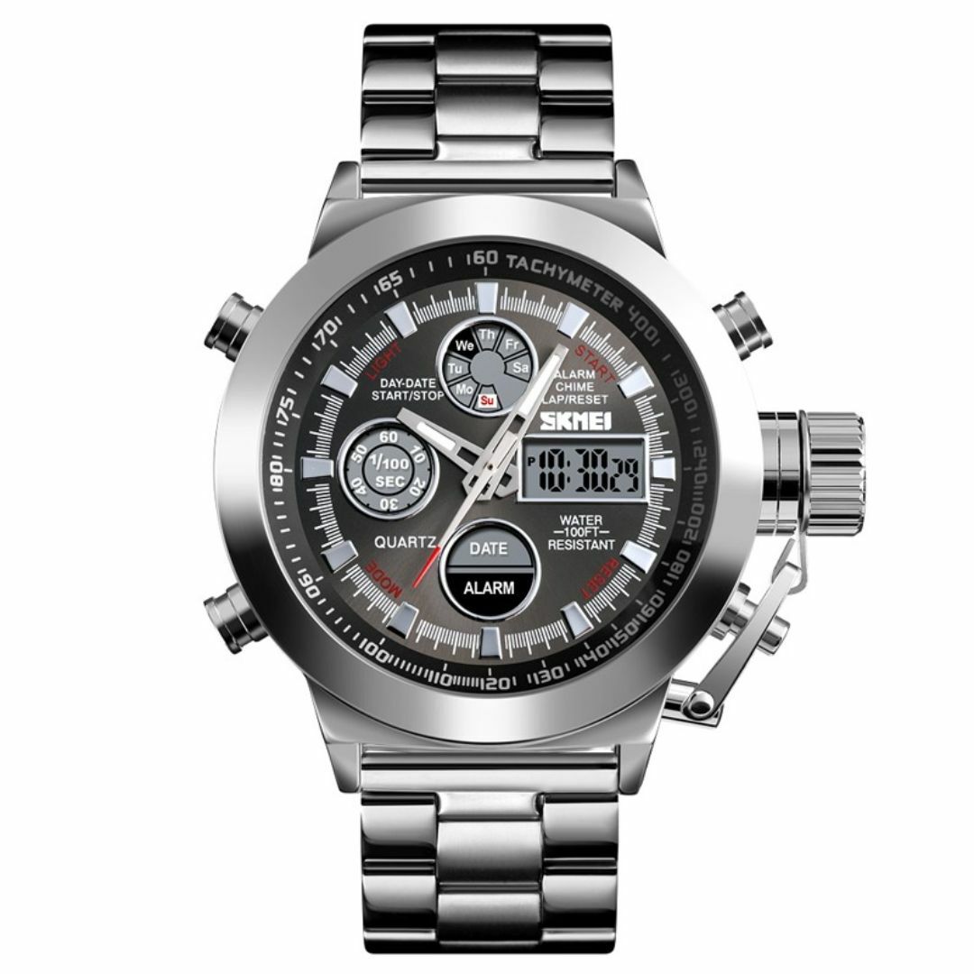 30m防水 デジタル腕時計デジアナ スポーツ ストップウォッチタイマーSLBK7 メンズの時計(腕時計(デジタル))の商品写真
