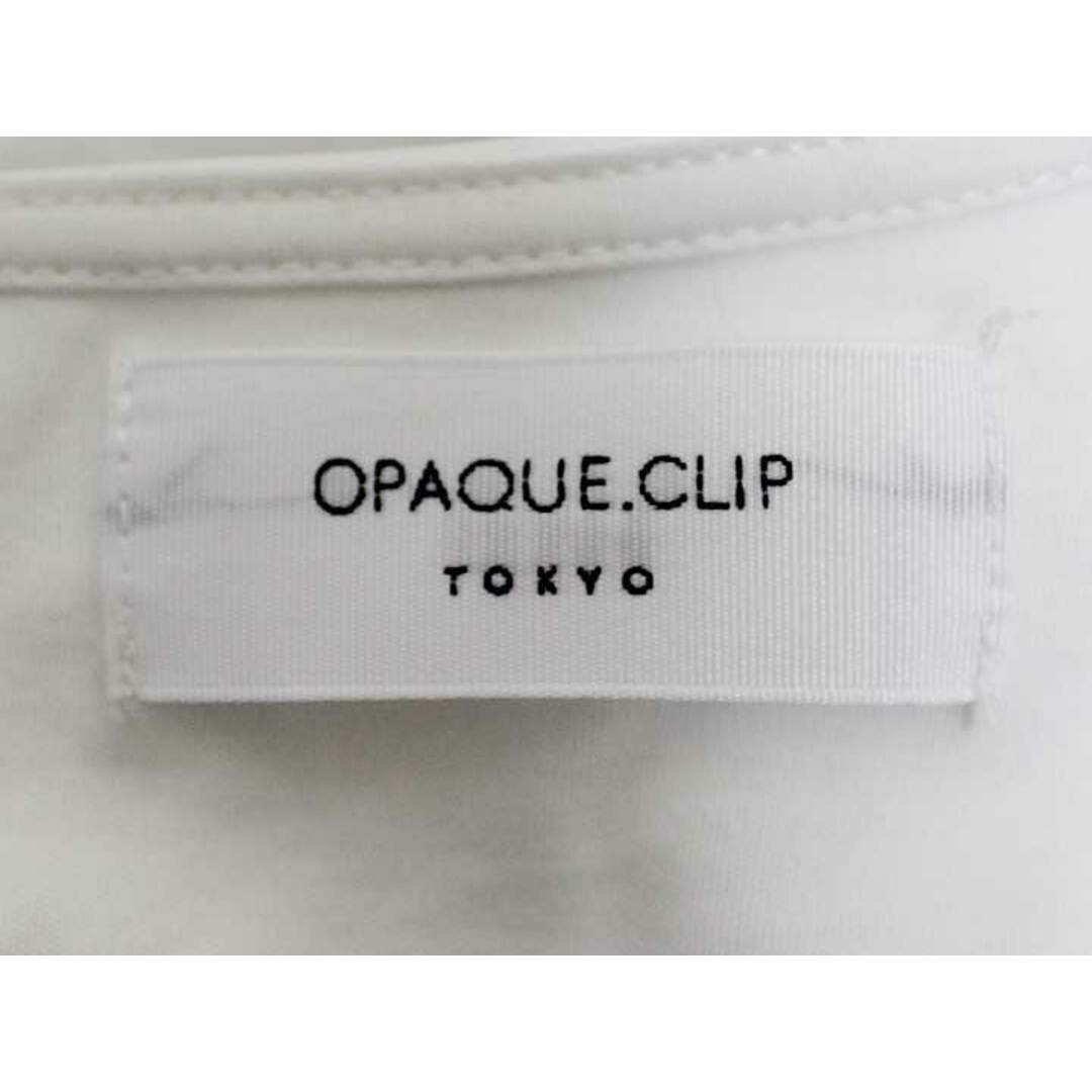 OPAQUE.CLIP(オペークドットクリップ)の【夏物 新入荷】☆OPAQUE.CLIP/オペークドットクリップ☆シルケットコットンフハクキリカエカットソー/カットソー/Tシャツ/半袖/無地 ホワイト/白 レディース 40/L【中古】夏 034042 レディースのトップス(Tシャツ(半袖/袖なし))の商品写真