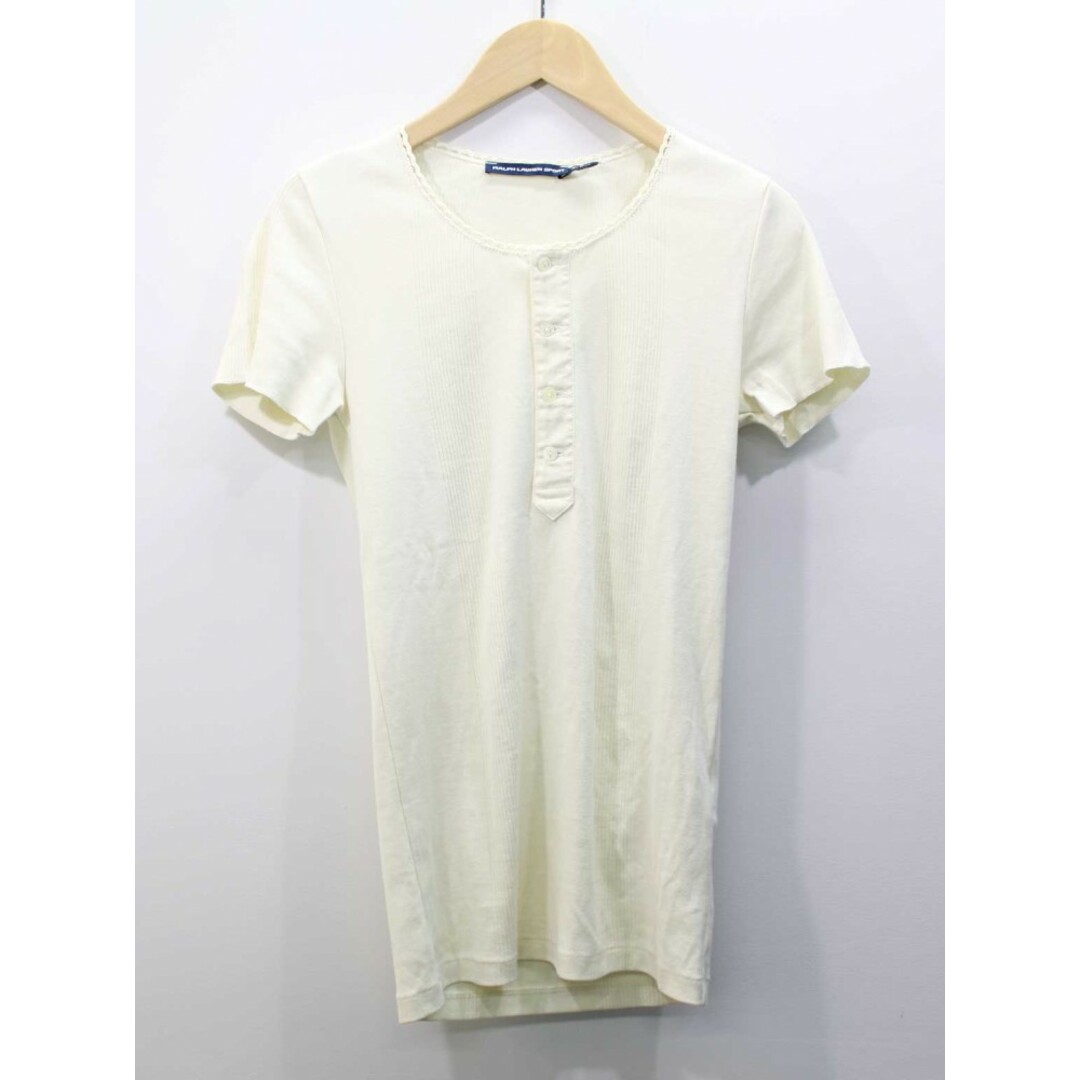 Ralph Lauren(ラルフローレン)の【夏物 新入荷】★POLO RALPH LAUREN/ポロラルフローレン★ヘンリーネックカットソー/かわいい/シンプル/カットソー/Tシャツ/半袖/ アイボリー/生成 レディース S【中古】夏 524042 レディースのトップス(Tシャツ(半袖/袖なし))の商品写真