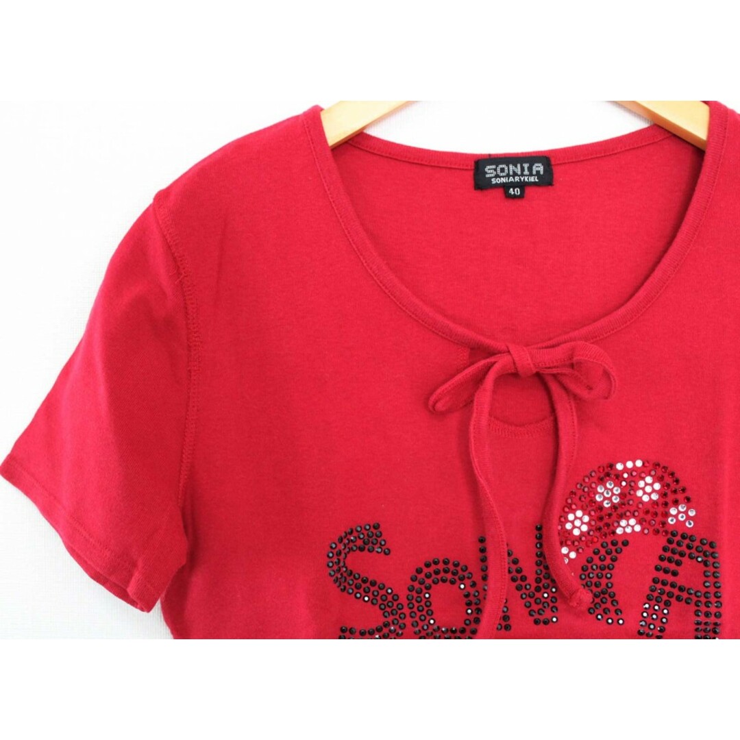 SONIA RYKIEL(ソニアリキエル)の【夏物 新入荷】●SONIA RYKIEL/ソニアリキエル●ロゴカットソー/Tシャツ/プルオーバー/半袖 レッド/赤 レディース 40【中古】夏 034042 レディースのトップス(Tシャツ(半袖/袖なし))の商品写真